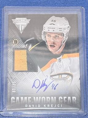 2013-14 Titanium David Krejci Game Worn Gear 01/25 #GA-DKR Prime Boston Buins